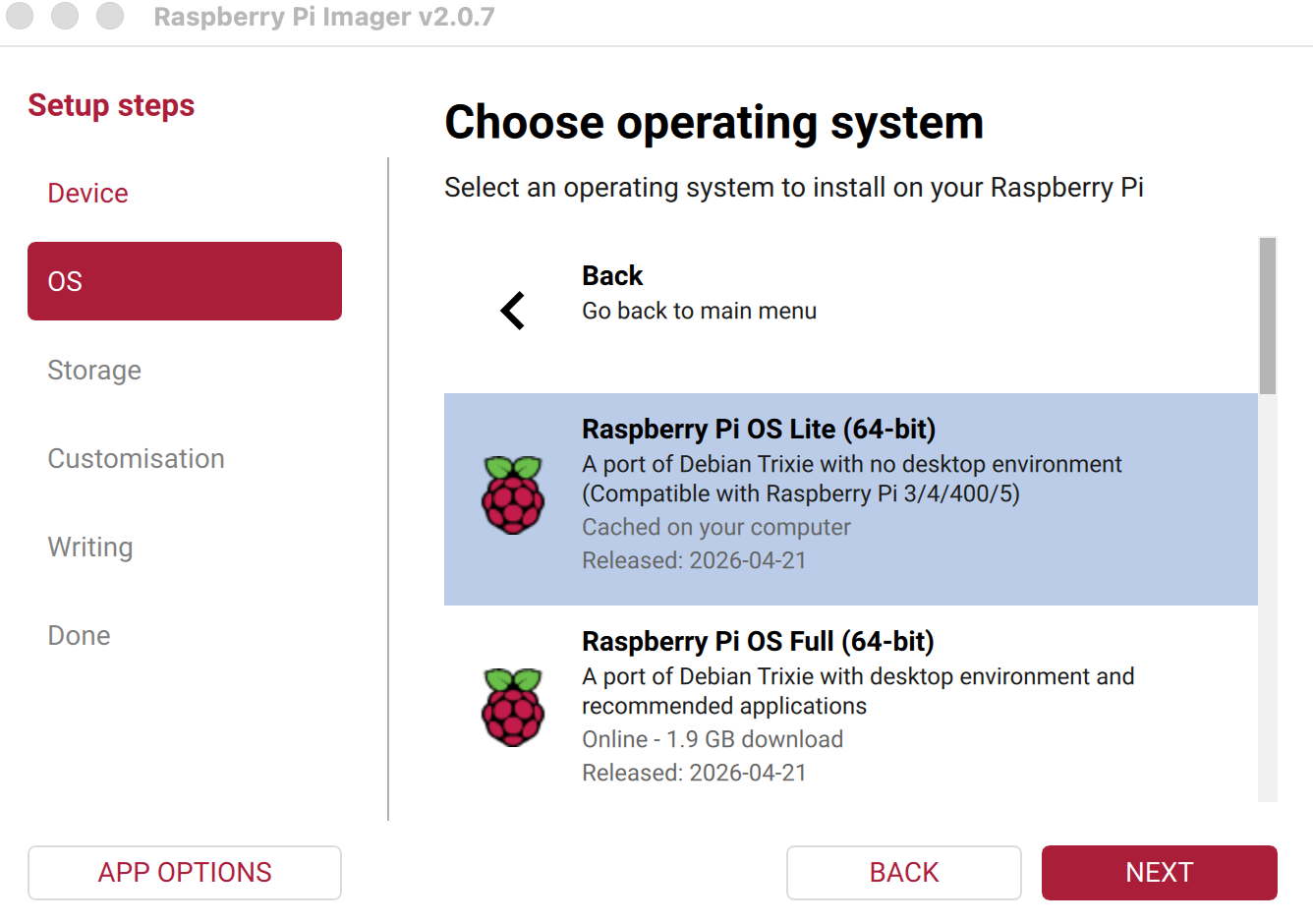 Raspberry Pi OS Lite de 64 bits